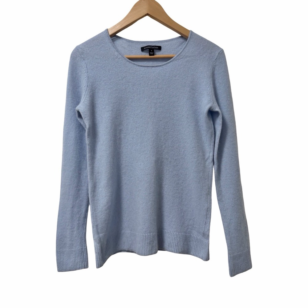 41 Hawthorn Womens Cashmere Pullover Sweater‎ Size M Blue Quiet Luxury FLAW